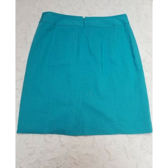 Halogen Womens Straight Skirt Size 10 Blue Wide Waistband Flat Front Back Zipper - Picture 2 of 6